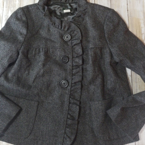 SALE⚡️J.CREW FIONA RUFFLE WOOL BLAZER SZ 2 - Picture 2 of 4